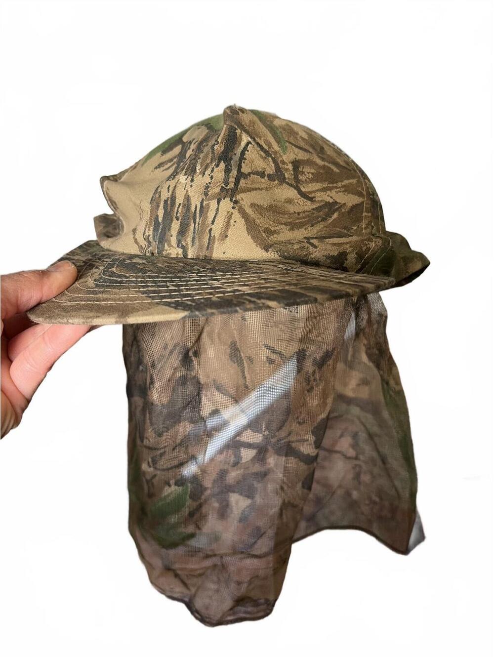 Jones Realtree Camo Snapback Ball Cap w/ Mesh Bug Net Face Veil One Size